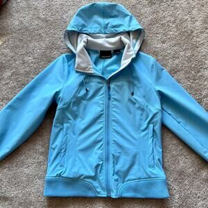 Marmot Light Blue Zip-Up Hooded Layering Outdoors Jacket Size: Medium Women's
